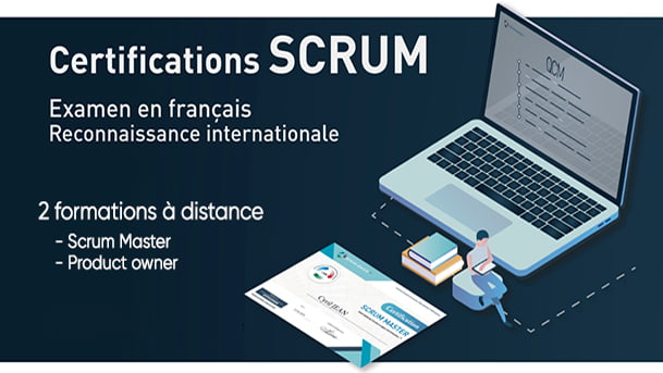Certifications SCRUM de 2 formations à distance : Scrum Master et Product owner